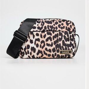 Ganni festival recycled leopard bag- worn once